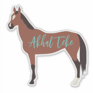 Custom Bay Akhal Teke Horse Silhouette