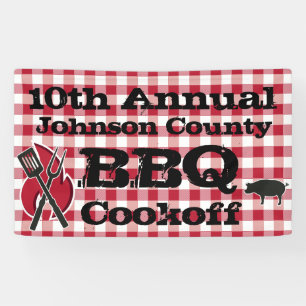 Custom BBQ Cook Off Backyard Picnic Banner