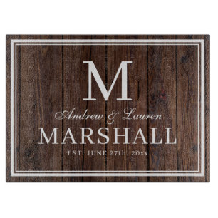 Custom BBQ Couples Names Farmhouse Wedding Cutting Board