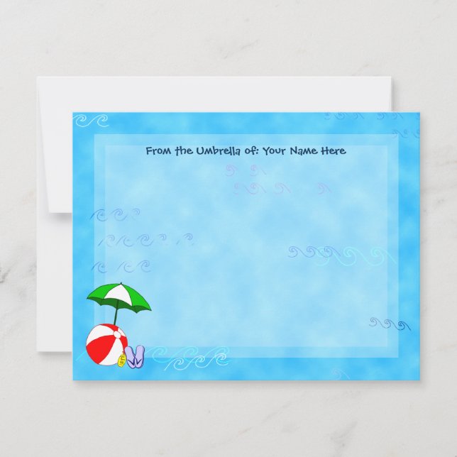 Custom Beach Ball and Pool Umbrella Nautical Card (Front)