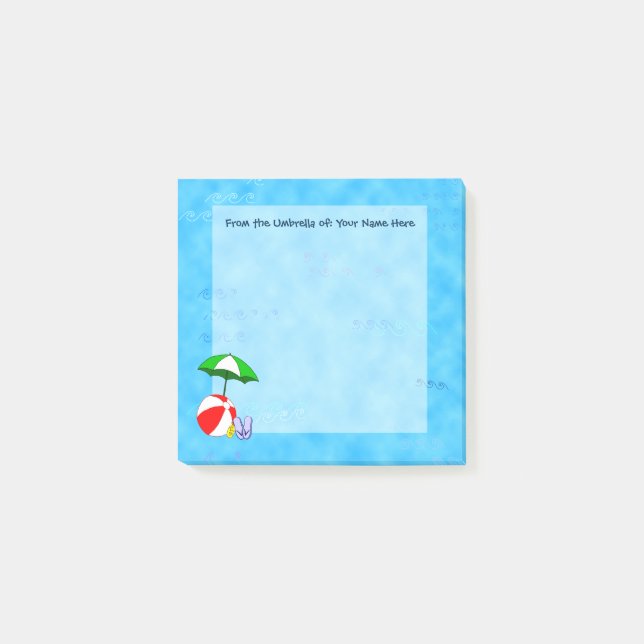Custom Beach Ball and Pool Umbrella Post it Notes (Front)