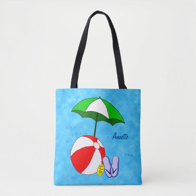 Custom Beach Ball Pool Toys Allover Tote Bag (Front)