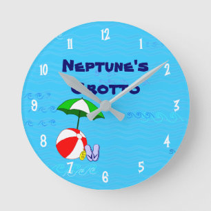 Custom Beach Ball Pool Toys Clock White Numbers