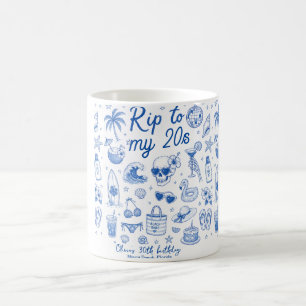 custom beach blue birthday 20s hand drawn ocean coffee mug