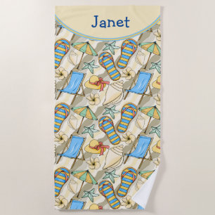 Custom Beach Flip Flop Beach Towel