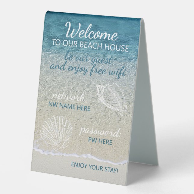 Custom Beach House Rentals Home Wifi Instructions (Front)