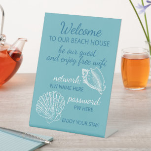 Custom Beach House Rentals Home Wifi Instructions Pedestal Sign