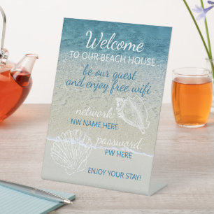 Custom Beach House Rentals Home Wifi Instructions Pedestal Sign