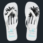 Custom Beach Jamaica Wedding Flip Flops<br><div class="desc">A great welcome gift for your guests. Provide footwear for your guests for the beach ceremony. Elke Clarke © Custom Monogram Travel Wedding Flip Flops for Beach Weddings. Customise with your names, date, monogram, married last name initial and destination. Matches the personalised wedding beach tote bag in our store which...</div>