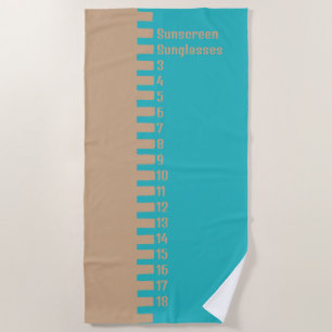 Custom BEACH PACKING CHECKLIS Turquoise & Sand Towel