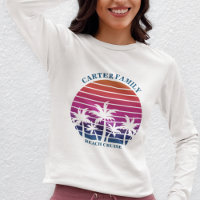 Custom Beach Palm Tree Family Reunion Long Sleeve
