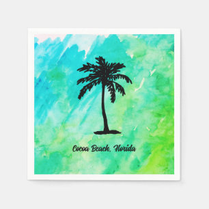 Custom Beach Palm Tree Nautical Napkin