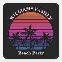 Custom Beach Party Tropical Sunset Palm Trees