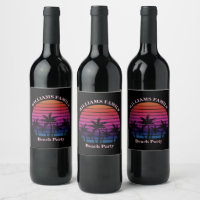 Custom Beach Party Tropical Sunset Palm Trees
