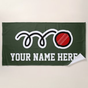 Custom beach towel gift for cricket player