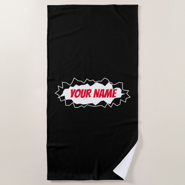 Custom beach towel gift with ripped hole design (Front)