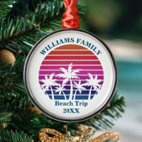 Custom Beach Trip Palm Trees Keepsake Christmas