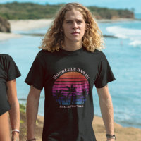 Custom Beach Trip Tropical Palm Trees Black