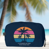 Custom Beach Vacation Cute Tropical Palm Tree Blue