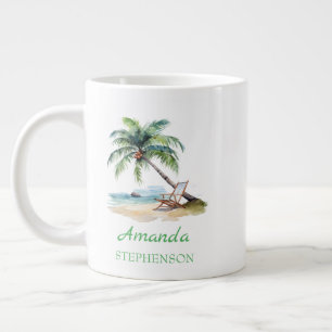 Custom Beach Vacation  Large Coffee Mug
