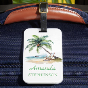 Custom Beach Vacation Luggage Tag