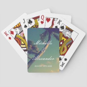 Custom beach wedding photo deck of playing cards