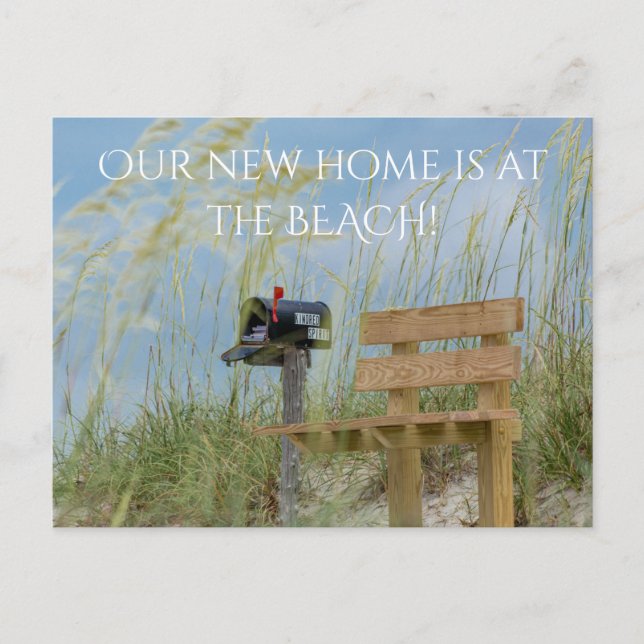 Custom Beach We've Moved Change of Address  Postcard (Front)