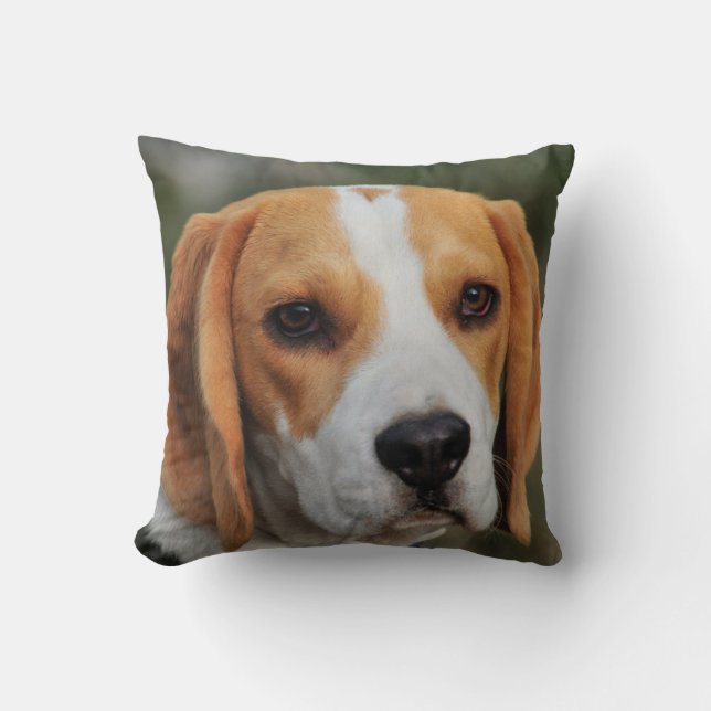 Custom Beagle Dog Photo Cushion (Front)