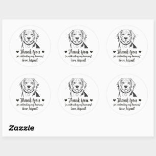 Custom Beagle Dog Wedding Favour Stickers