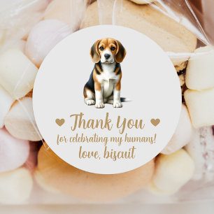 Custom Beagle Dog Wedding Favour Stickers