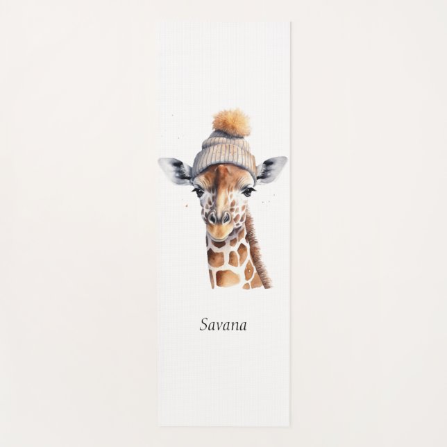 Custom Beanie Bunch Giraffe Winter Hat Mat (Front)