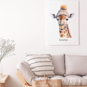 Custom Beanie Bunch Giraffe Winter Hat Poster