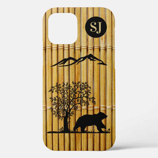 Custom Bear Silhouette Apple iPhone 12 Tough Case (Back)