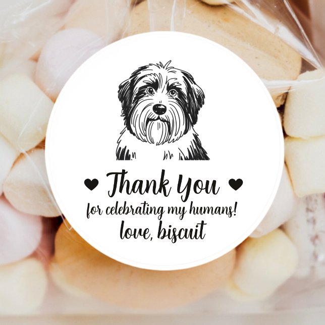 Custom Bearded Collie Dog Wedding Favour Stickers (Creator Uploaded)