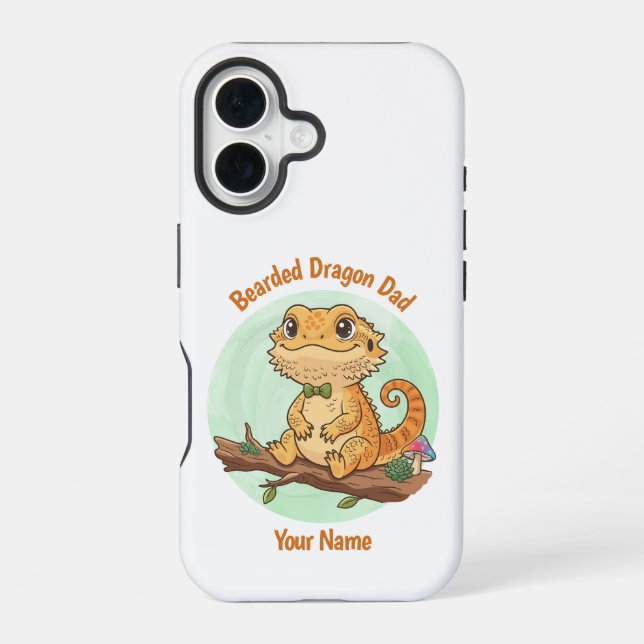 Custom Bearded Dragon Dad iPhone Case (Back)