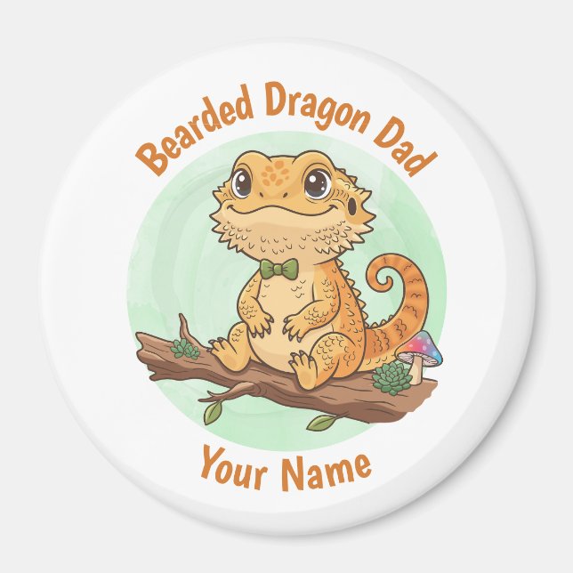Custom Bearded Dragon Dad Magnet (Front)