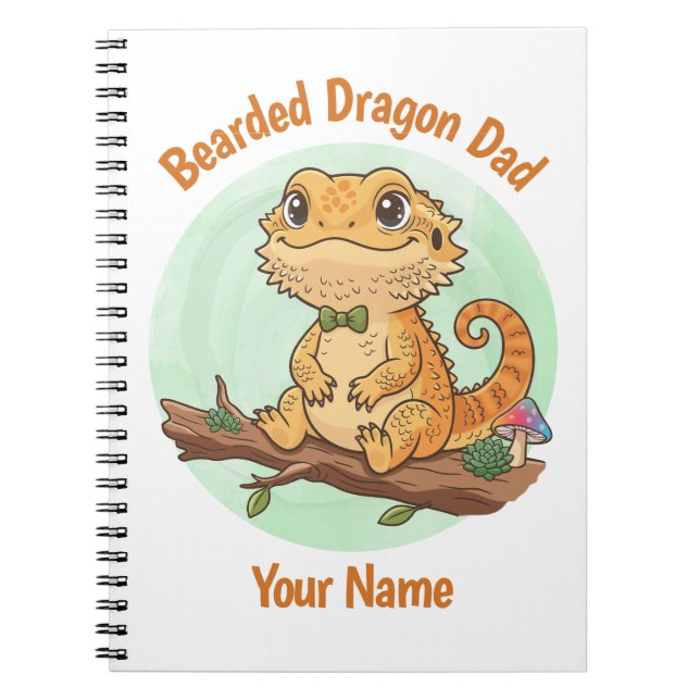 Custom Bearded Dragon Dad Notebook (Front)