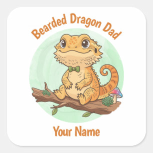 Custom Bearded Dragon Dad Square Sticker