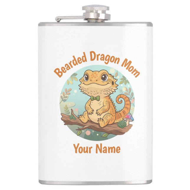 Custom Bearded Dragon Mum Flask (Front)