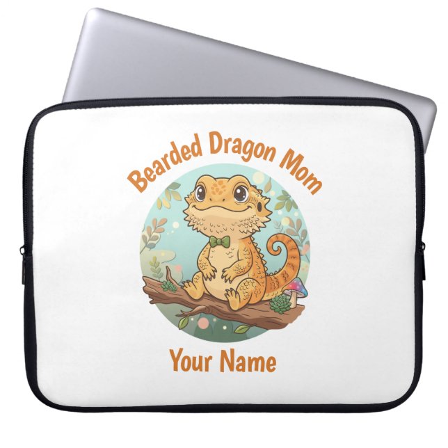 Custom Bearded Dragon Mum Laptop Sleeve (Front)