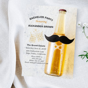 Custom Beautiful Bachelor Party Whiskey  Invitation