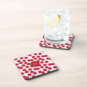 Custom Beautiful Fresh Red Cherry Pattern Coaster