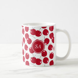 Custom Beautiful Fresh Red Cherry Pattern  Coffee Mug