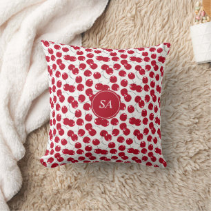 Custom Beautiful Fresh Red Cherry Pattern Cushion