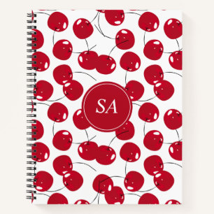 Custom Beautiful Fresh Red Cherry Pattern Notebook
