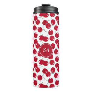 Custom Beautiful Fresh Red Cherry Pattern Thermal Thermal Tumbler