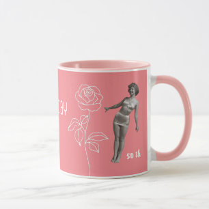 Custom Beautiful pinky 50 th birthday adorable Mug
