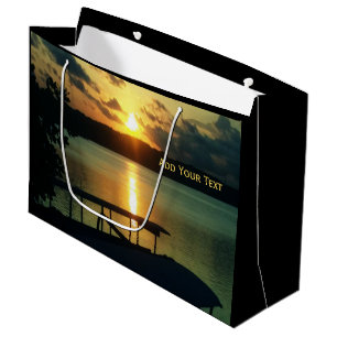 Custom Beautiful Sunset Sea Sky In Bali Photo Large Gift Bag