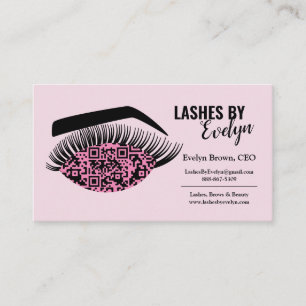 Custom Beauty Lashes Business Cards   QR Code