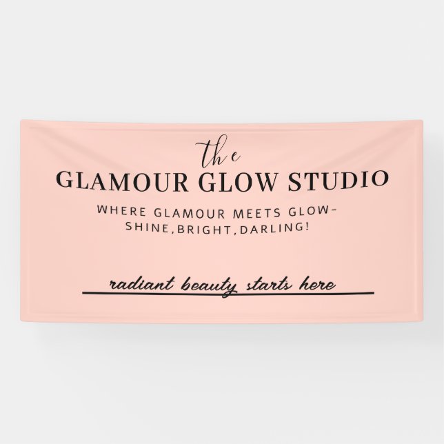 Custom Beauty Saloon Name With Tag Line Banner (Horizontal)